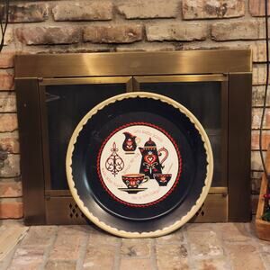 Vintage Large Round Kaffee Klatch Tray Coffee Pot, Metal 19" German Decor